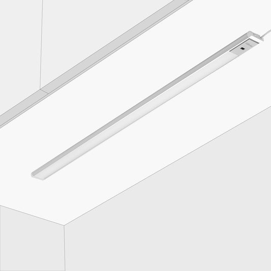 Octaplex Riva under cabinet LED light, 90cm, dimmable warm white 730lm, flat kitchen lighting with sensor. Under cabinet light, 10W, silver.