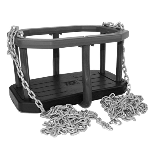 Rubber Baby Swing - Toddler Swing Seat with Chains 3m, Adjustable Height, For Garden & Indoor, Safe Kids Swing for children from 1 year old (black grey)