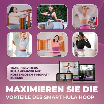 Swiss Activa+ S4.S Silent Hula Hoop Reifen for Adults with Counter 60-112cm - Extra quiet - Won't fall down - Hoop for women to lose weight - Smarter fitness with weight