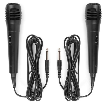 Fenton SBS20B Karaoke system with 2 microphones, CD PLUS G-player, kids karaoke machine with Bluetooth and built-in speaker, LED lighting, AV OUT, radio for kids - Black.