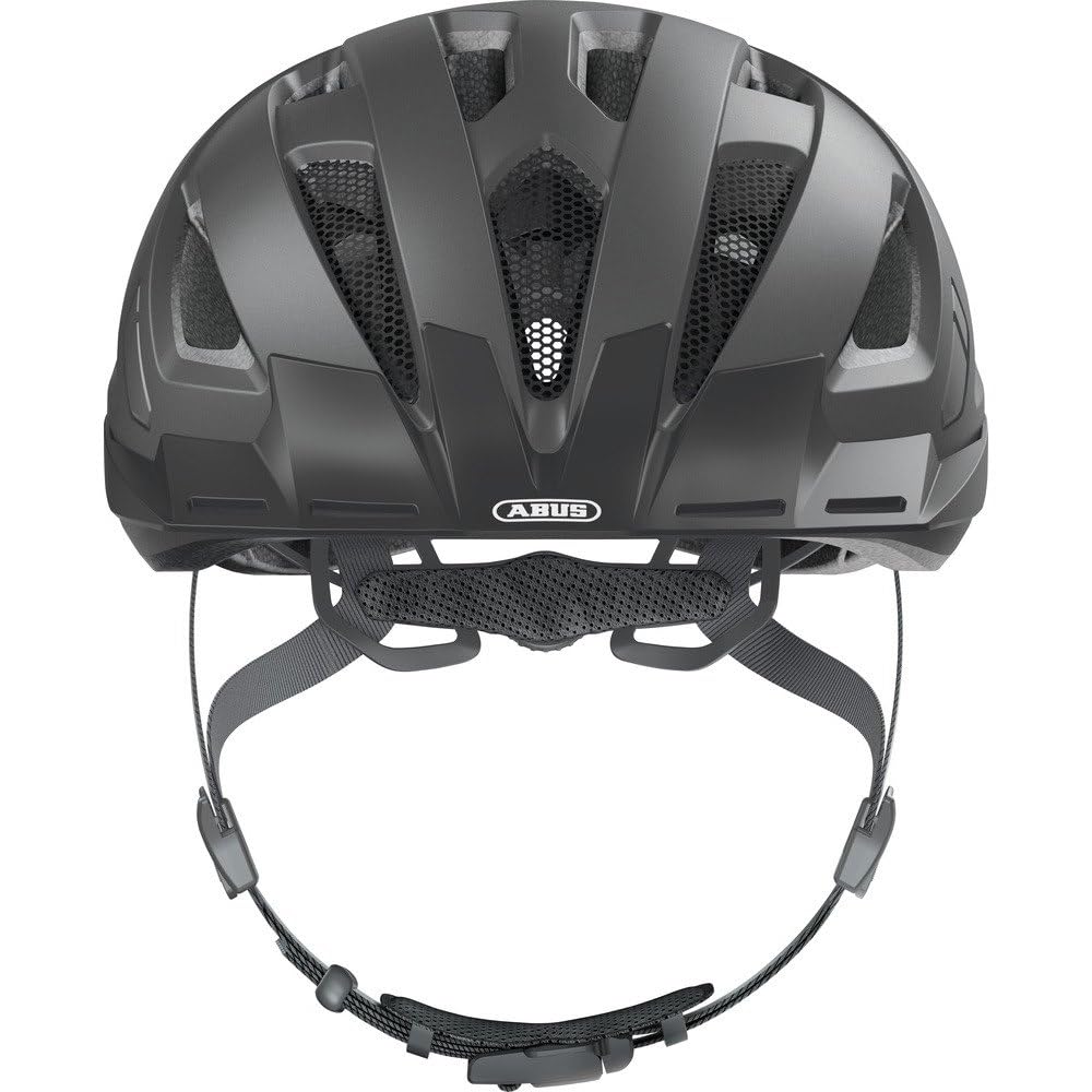 ABUS Urban-I 3.0 MIPS city helmet with rear light, visor, and magnetic closure for urban cycling - for men and women - Grey Matte, L, L (56-61 cm)
