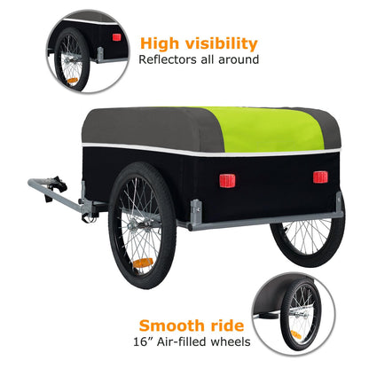 Tiggo Cargo II bike cargo trailer with 130 liters volume. Foldable bike trailer for transporting loads.