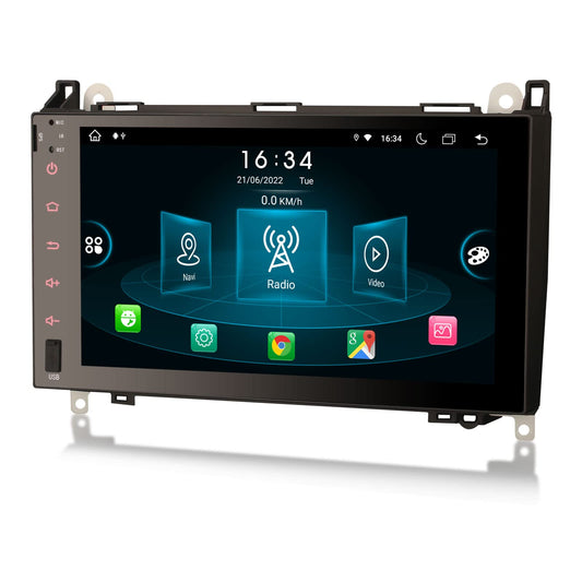 Erisin 9" 8-Core 4GB+64GB Android 13 Car Radio 2din with GPS Navigation for Mercedes Benz A/B Class W169 W245 Sprinter Viano VW Crafter WiFi CarPlay Bluetooth Android Auto DAB+ RDS DSP FM IPS Touchscreen