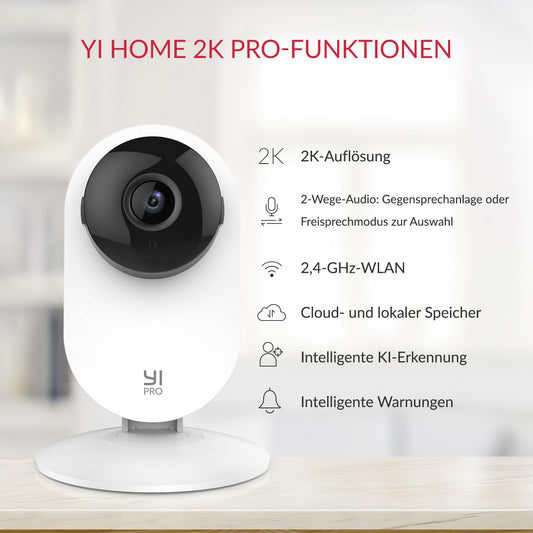 YI Pro 2K(3MP) 3 Pieces, Ip Camera WiFi Surveillance Camera with Motion Detection, Push Notification, 2-Way Audio, Night Vision Function, Smart Camera for Phones iOS and Android