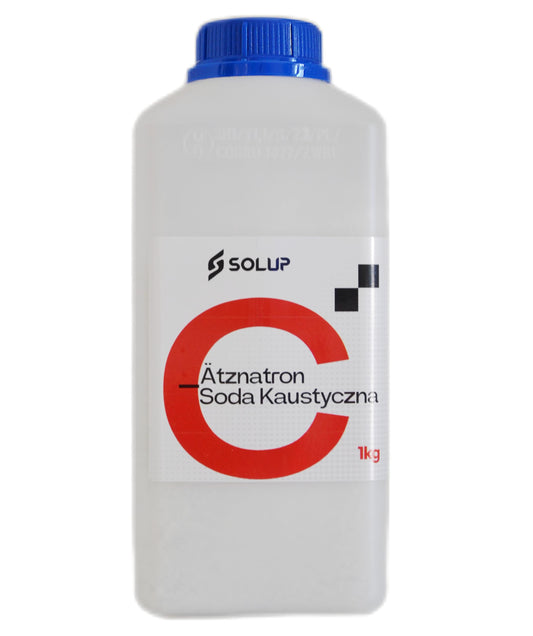 SOLUP Caustic Soda 1kg >99% Purity NaOH I Sodium Hydroxide I Sodium hydroxide for soap making cleaning and degreasing I Caustic Soda I High-purity I Caustic Lye