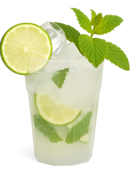 Silverkitchen 50x cocktail cups 0.2l reusable - stackable, dishwasher-safe plastic cups for cocktails & aperitifs, BPA-free with measuring line - Made in Germany.