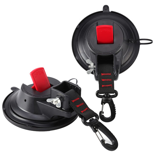 Suction Camping Set, 2 x Suction Cup Anchors Suction Hooks Extra Strong up to 20 KG - Car Tensioner Multifunctional Suction Cup Holder with Fastening Hooks for Camper, Household, Workshop