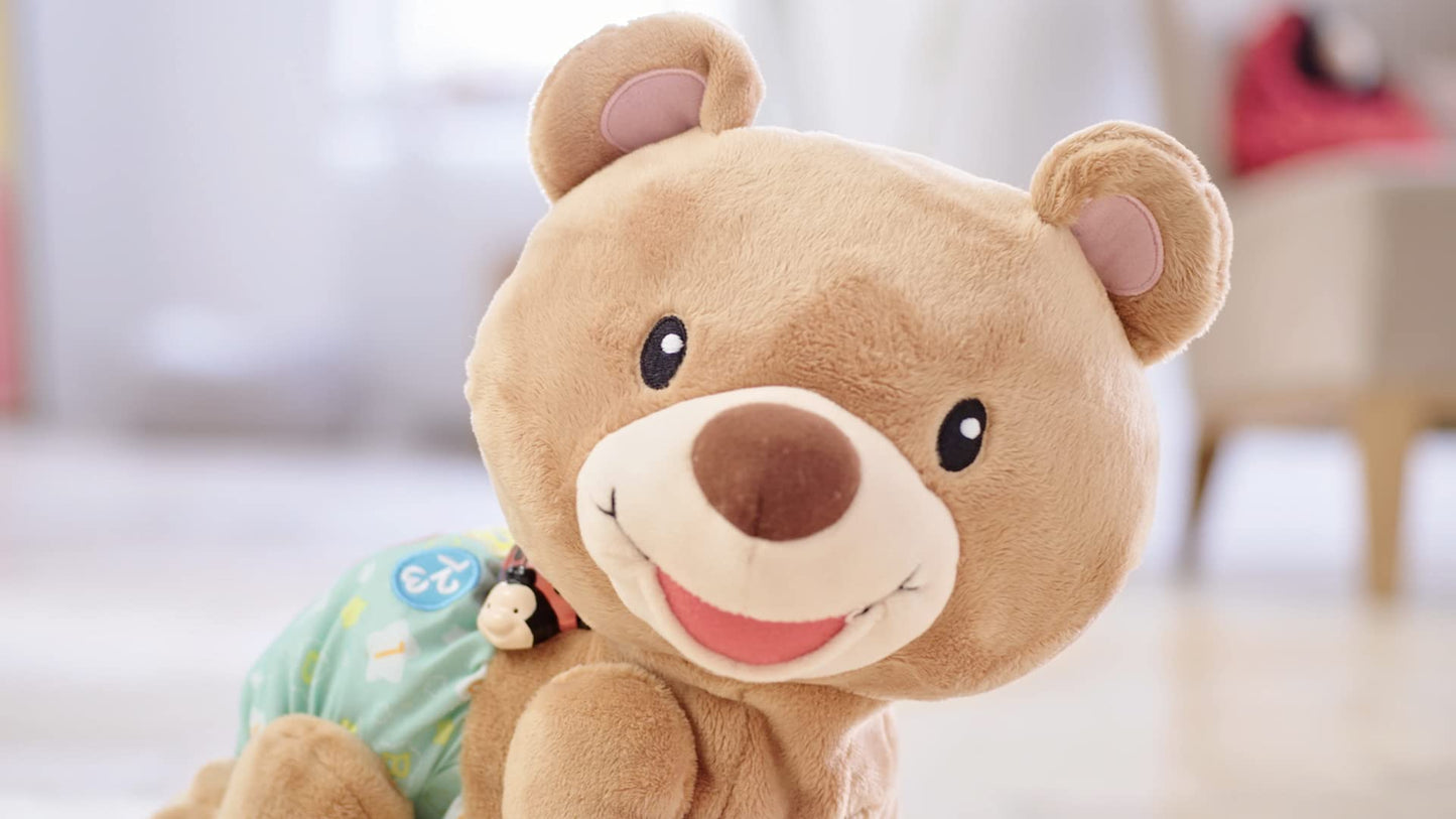 Vtech Baby Crawl-with-Me Bear - Interactive plush toy that crawls, counts, talks, and sings on its own - For children aged 9-36 months.