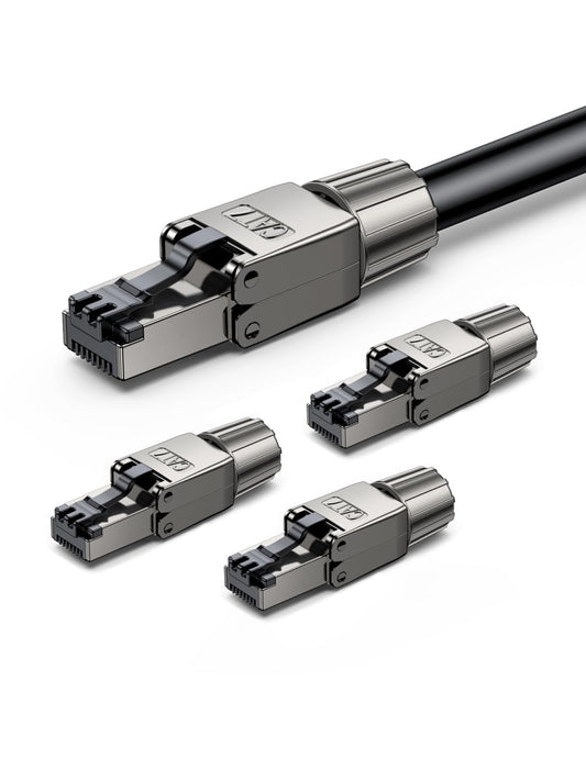UGREEN CAT 7 RJ45 connector network plug 10Gbps for LAN cable solid cable tool-free AWG 22-24 support POE fully shielded STP 50μ gold-plated contacts (4 pieces)