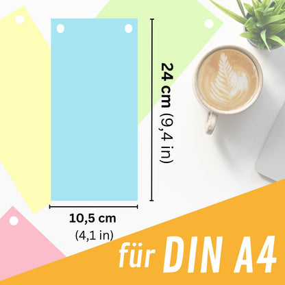 perfect line 3,000 index dividers for A4 folders, dividers made of recycled cardboard, MADE IN GERMANY, 5 colors, punched holes (30 x 100 pcs)
