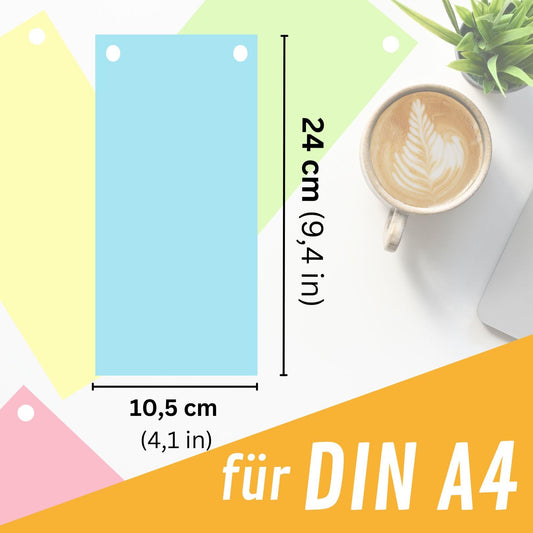 perfect line 3,000 index dividers for A4 folders, dividers made of recycled cardboard, MADE IN GERMANY, 5 colors, punched holes (30 x 100 pcs)