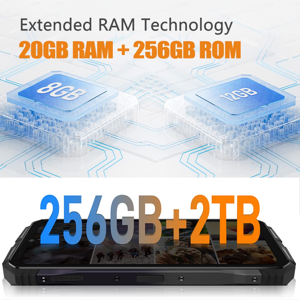 DOOGEE V30T (2023) 5G smartphone without contract, Dimensity 1080 20GB + 256GB, 10800mAh battery, 108MP camera (20MP infrared) + 16MP + 32MP, Android 12 6.58 inch, wireless charging NFC black