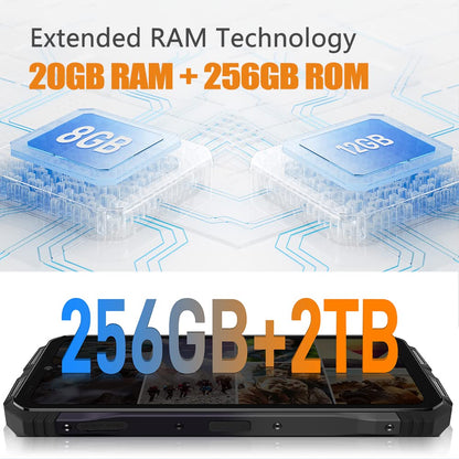 DOOGEE V30T (2023) 5G smartphone without contract, Dimensity 1080 20GB + 256GB, 10800mAh battery, 108MP camera (20MP infrared) + 16MP + 32MP, Android 12 6.58 inch, wireless charging NFC black