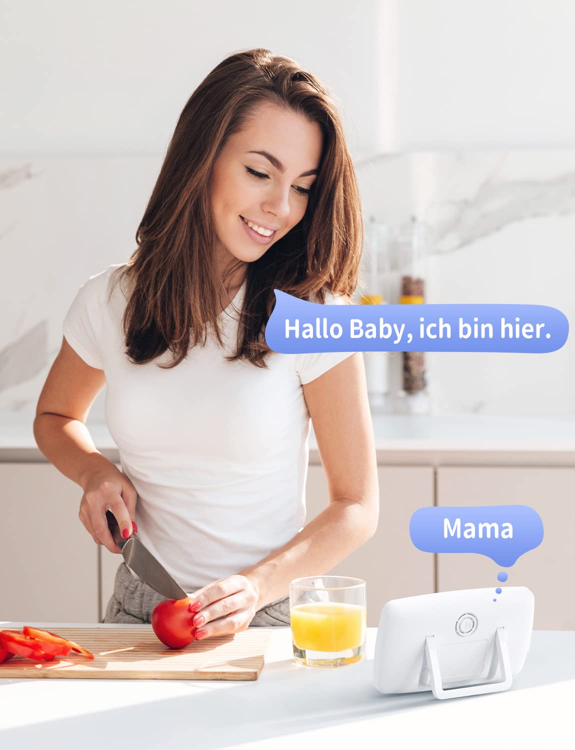 GHB Baby Monitor with Camera 4.3 Inch Baby Monitor 350° Rotation Night Vision Video Camera with 2 Cameras ECO Mode Baby Camera LCD Screen, 720p