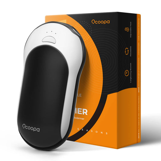 OCOOPA 10000mAh Rechargeable Hand Warmer, Electric Portable Pocket Warmer Powerbank, 15 Hours Long-lasting Heat for Outdoor Activities, Hunting, Golf, Camping, For Women, Men, Black