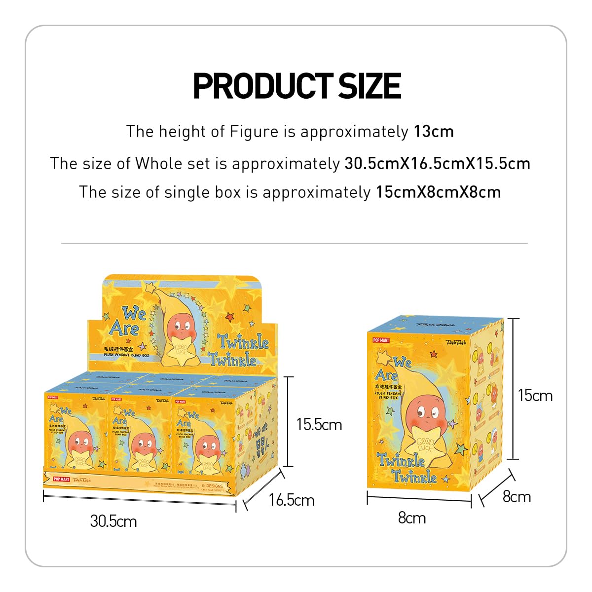 POP MART We Are Twinkle Twinkle Series - Plush Pendant Collectible Figures Collector Art Toy Toy Figures Gift Whole Set