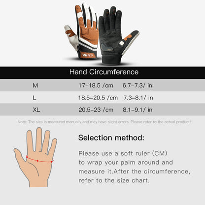Vilico Motorcycle Gloves Summer, Motorcycle Gloves Men Women Touchscreen, Tactical Gloves for Airsoft Motocross Bike-Orange, Size M