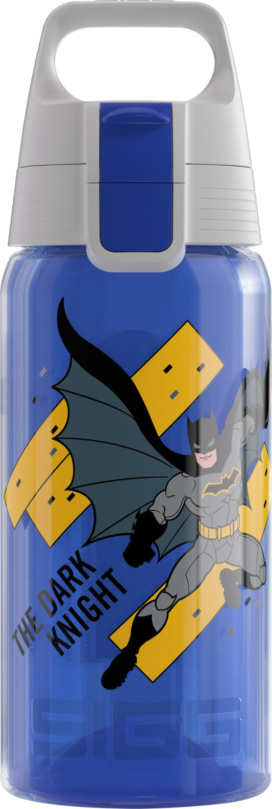SIGG - Kids Water Bottle - Viva One - Batman - Suitable for Carbonated Drinks - Leak-proof - Dishwasher Safe - BPA Free - Sports & School - Blue - 0.5L