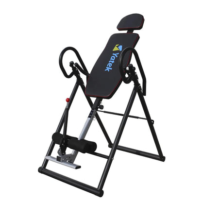 Folding gravity inversion table Yatek ECO model for home use with full inversion to relieve spinal pressure, back trainer supports up to 150 kg