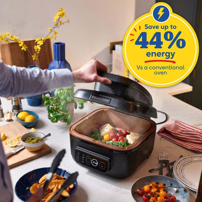 Russell Hobbs XL 5.5L Hot Air Fryer [Air Fryer/Grill/Multicooker] Rapid Air (dishwasher safe, top & bottom heating, no shaking, slow cooking, baking, frozen pizza Ø 30cm) SatisFry 26520-56