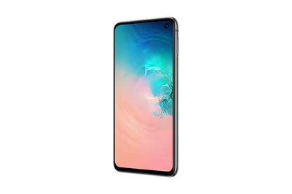 Samsung Galaxy S10e smartphone (128GB internal storage) in white.