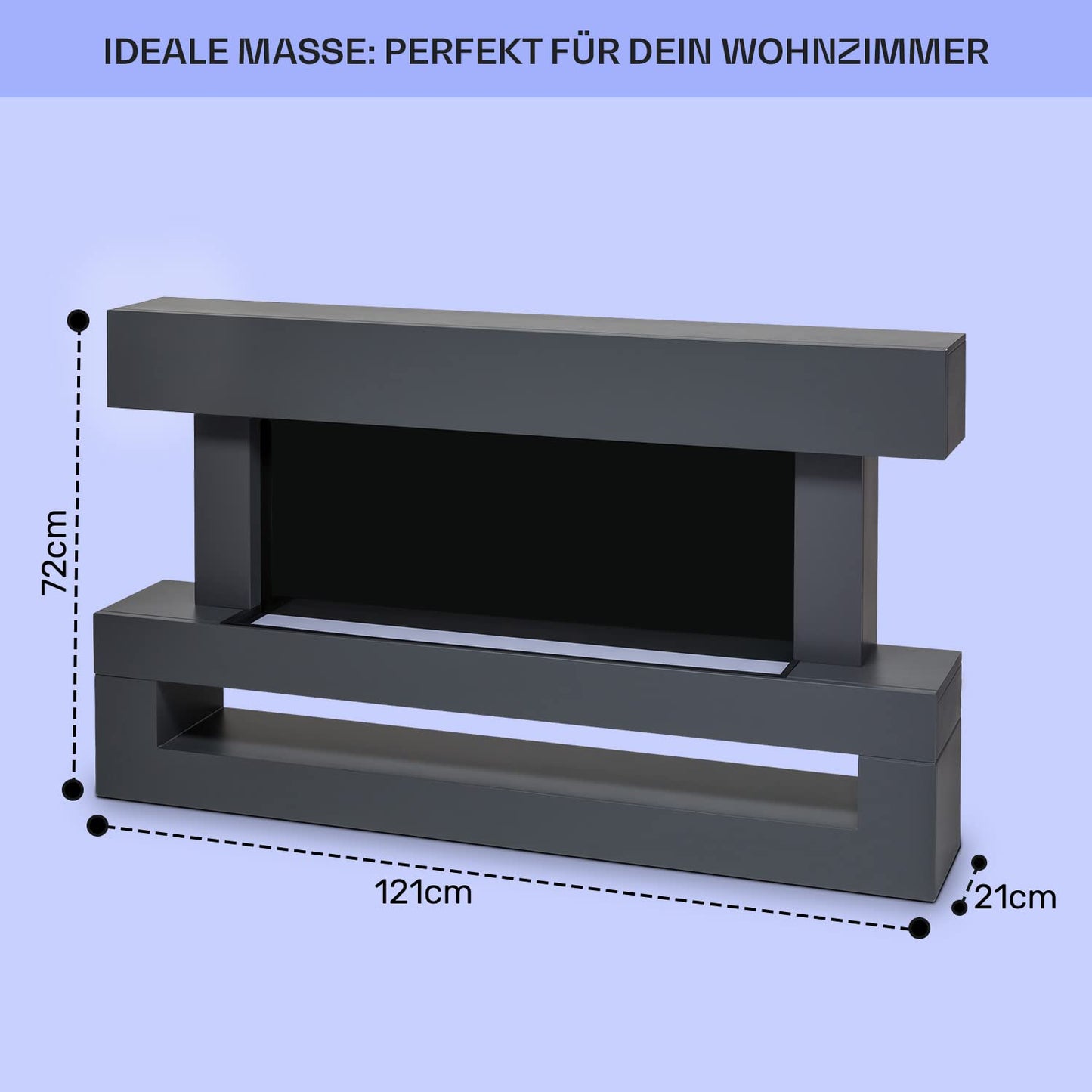 Klarstein decorative fireplace with LED flames, electric fireplace with heating, 2000W electric fireplace, energy-efficient electric fireplace, wall fireplace with remote control & timer, electric fireplaces with MDF housing.