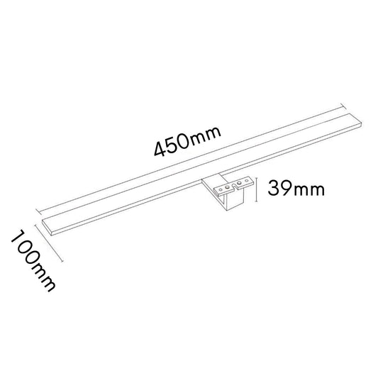 Calf Material for furniture LED bathroom light mirror lamp cabinet light surface-mounted light, Color: daylight white, Length: 450mm