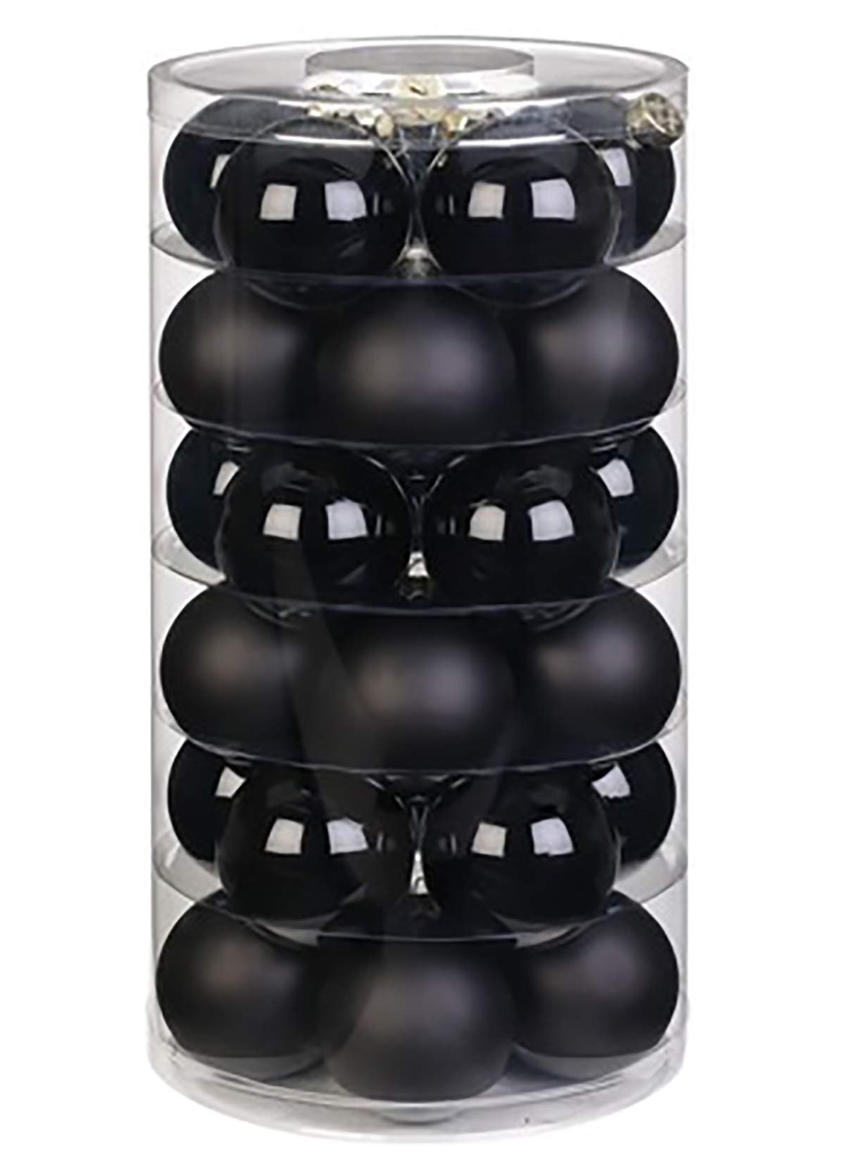 Inge Glas Christmas Ornaments | Beautiful glass Christmas balls | 30 balls in tin | Tree decorations Christmas tree ornaments Christmas tree balls (black/glossy/matte)