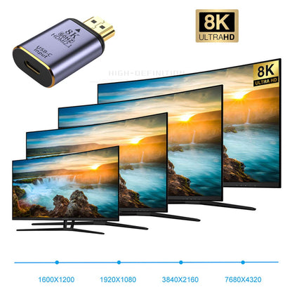 Cablecc USB-C Type-C Female to HDMI Sink HDTV Adapter, 8K @ 60Hz, 4K @120Hz for tablet & mobile & laptop.