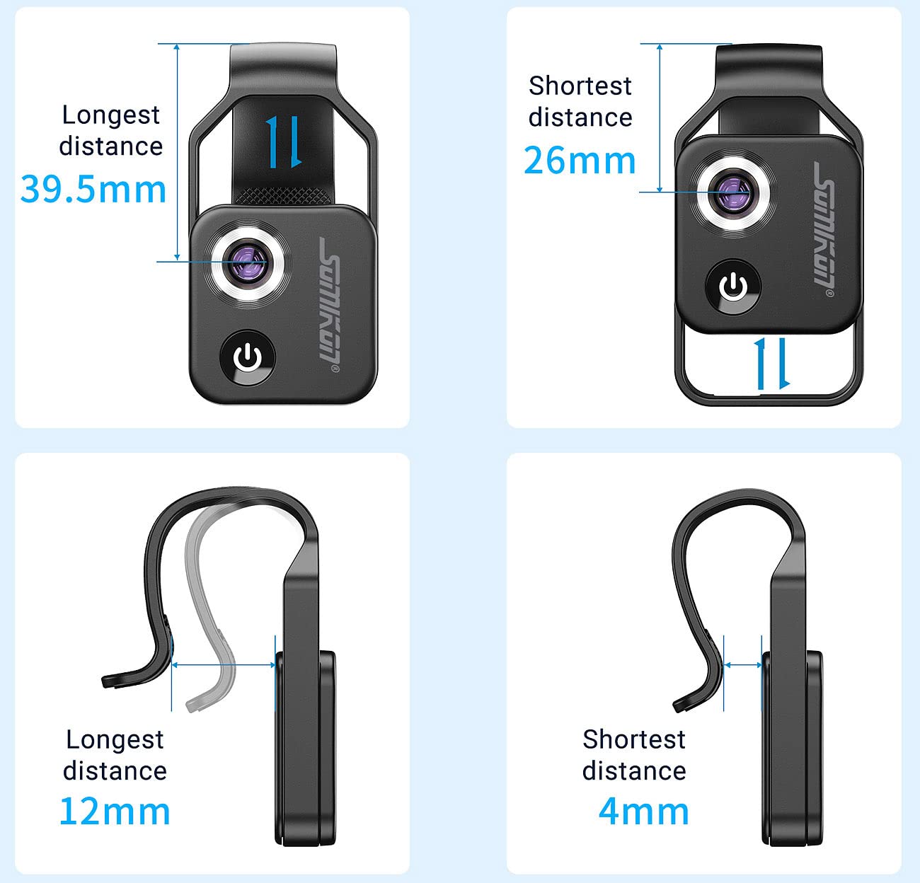 Somikon Mobile Microscope: Microscope attachment lens for smartphones, 200x magnification, 6 LEDs (smartphone magnifier, pocket microscope, iPad holder)