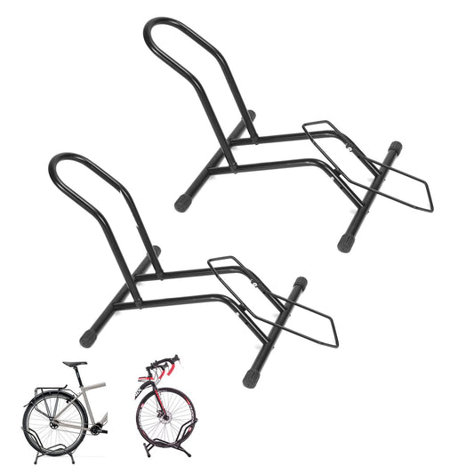 "Herrselsam 2 Piece Bike Stand Floor, Free Standing Bike Rack 16 to 29 Inches, Free Standing Suitable for all Front or Rear Wheel, Bike Holder Mounting Bicycle Bike Stand"