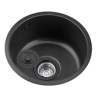 Black Round Washbasin Kitchen Renovation Basin Round Single Washbasin Small Washbasin Round Basin for Bathroom Vegetable and Dishwashing Sink Washing 1 Basin