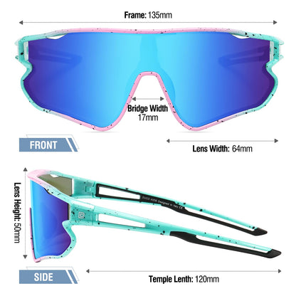 DUCO Kids Sunglasses Youth Baseball Sunglasses Lightweight TR90 Frame UV400 Sport Cycling Sunglasses for Boys Girls DK268 (Pink Blue Frame Revo Blue Lens)