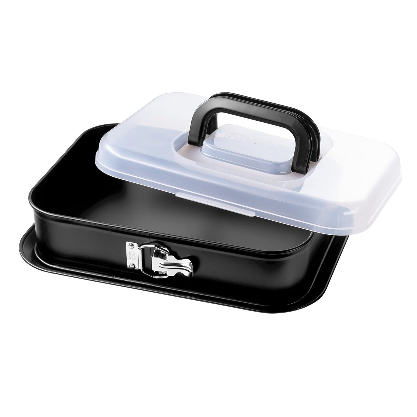 Original Emperor Inspiration rectangular springform pan 36 x 24 cm, rectangular baking pan with lid, cake pan with practical transport cover, non-stick coated, foldable handle, Tiramisu shape
