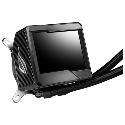 ASUS ROG RYUJIN II 360 ARGB All-in-One CPU water cooling (3.5-inch LCD, integrated pump fan for VRM and M.2 cooling, 3x ROG 120mm ARGB radiator fans)