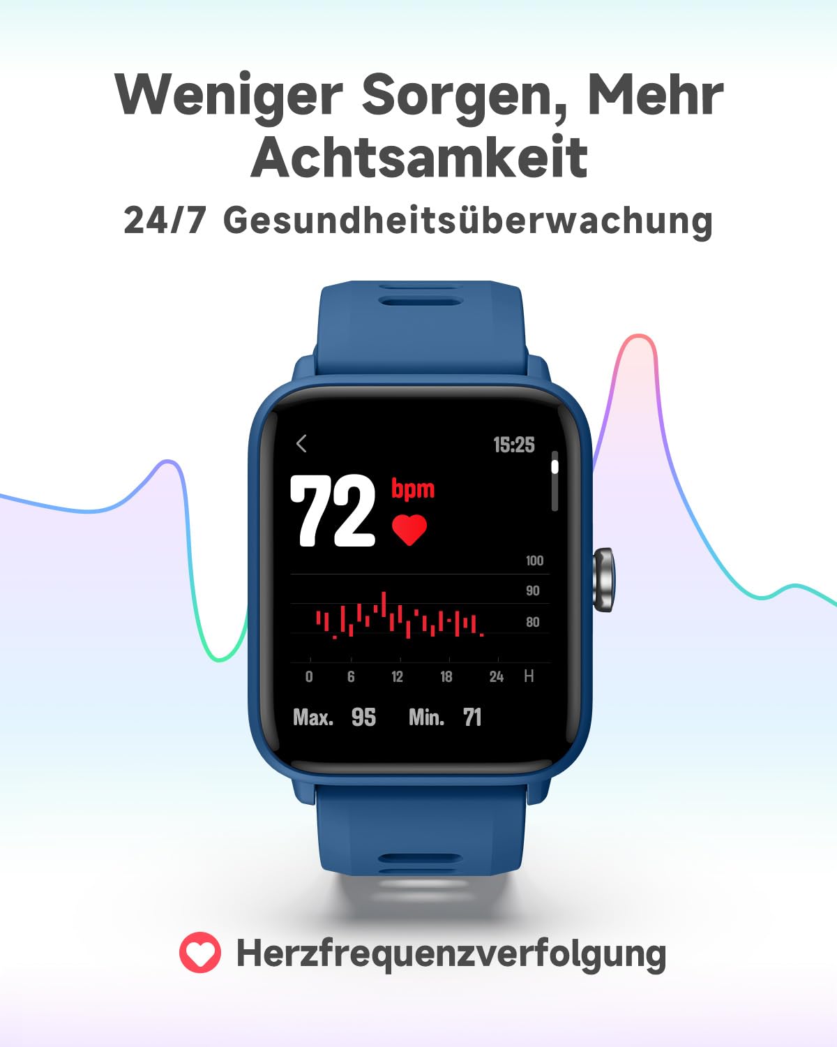 BIGGERFIVE Smartwatch for Kids, Fitness Tracker Watch with Pedometer, 24/7 Heart Rate Monitor, 5ATM Waterproof, Sleep Monitor, Alarm, Puzzle Games, 1.5" HD Touchscreen for Boys Girls Aged 3-14