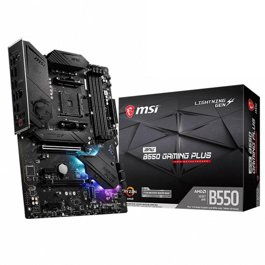 MSI MPG B550 Gaming Plus (ATX AMD AM4 DDR4 M.2 USB 3.2 Gen 2 HDMI ATX Gaming Motherboard AMD Ryzen 5000 Processors