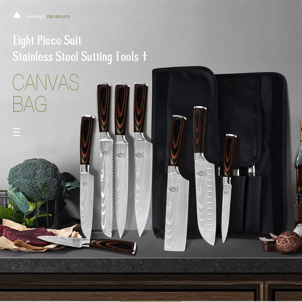 FULLHI Knife Set, 14-piece Japanese Knife Set, sharp Stainless Steel Kitchen Knife Set.