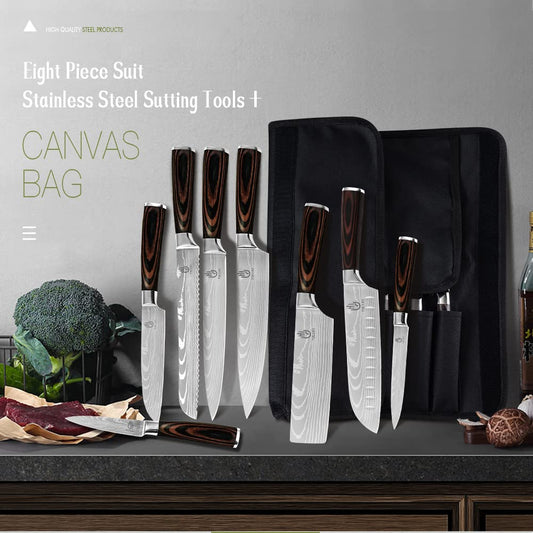FULLHI Knife Set, 14-piece Japanese Knife Set, sharp Stainless Steel Kitchen Knife Set.
