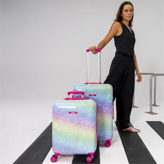 SKPAT - Children's suitcase, Rolloffs style carry-on trolley for girls, lightweight kids trolley, hand luggage, compatible with Ryanair TSA combination lock, Fuchsia.