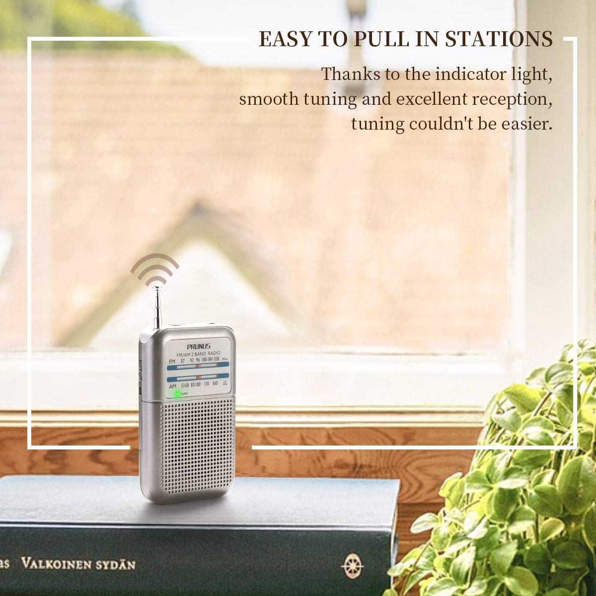 PRUNUS DE333 Mini Radio battery operated, AM FM SW radio small medium wave radio with excellent reception, with signal indicator, small radios powered by AAA battery for walking, camping.