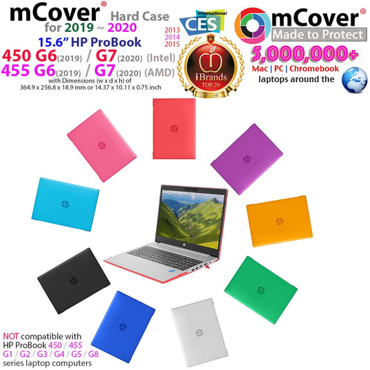 mCover hard shell for 15.6-inch HP ProBook 450/455 G7 / G6 Series (not compatible with older HP ProBook 450/455 G5 Series) Notebook PC Black