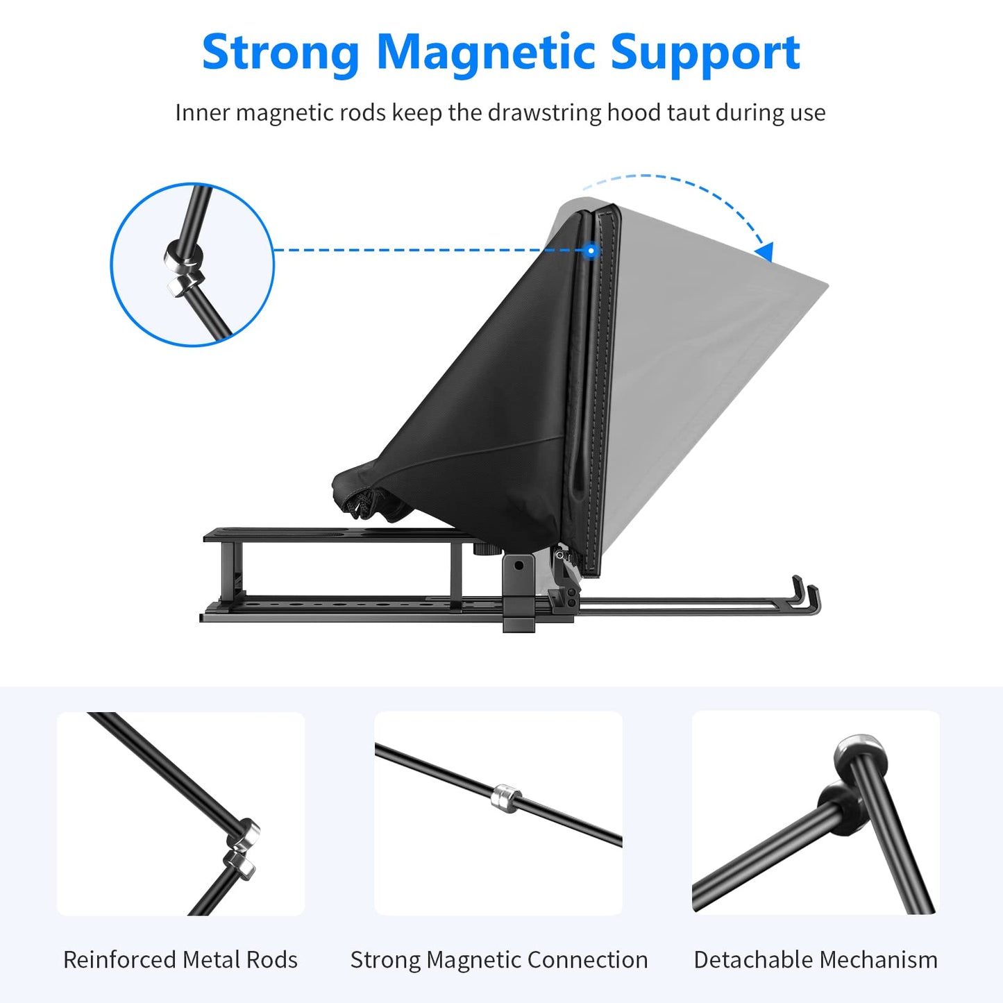 NEEWER Teleprompter X14 with RT 110 remote control and APP control (Bluetooth connection via NEEWER Teleprompter App), portable, no assembly required, compatible with iPad, Android, tablet, smartphone, DSLR camera.