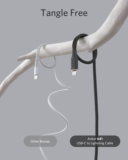 Anchor Powerline III Flow, USB C Lightning Cable, 90cm USB C to Lightning Cable compatible with iPhone 14/13/12/11 Series, AirPods Pro, MFi Certified, Silica gel (in Midnight Black)