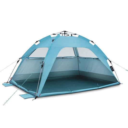 qeedo Quick Palm Beach Shelter with UV protection (UV80) & compact pack size - Lightweight, easy-to-set-up beach tent (Quick-Up System) provides sun protection & wind protection at the beach, especially for children.