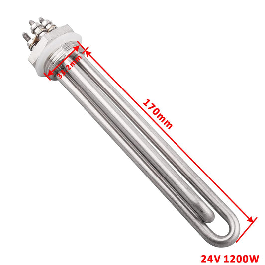 AIICIOO Heating Element Stainless Steel 1 inch Diameter 33.2mm 2U 24V 1200W