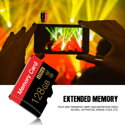 2 pieces of 128GB Micro SD card with adapter, C10/U3/UHS-I/A1, TransFlash card, TF card for camera, smartphone, tablet, drone (Red 128GB *2)