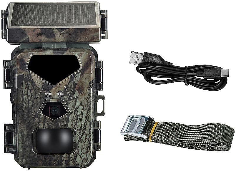VisorTech wildlife cameras: WLAN 4K wildlife camera with solar panel, high-power no-glow LEDs, app (wildlife camera with solar, night vision, wildlife)