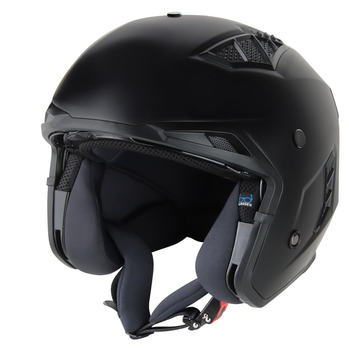VINZ Shuto Jet helmet / Streetfighter helmet | ECE 22.06 approved | Scooter helmet with sun visor | Jet helmet with removable chin guard - Matte Black