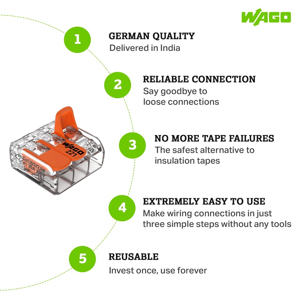 Wago connectors of the 221-413 series lever connectors terminal blocks connection clamps clamp plug-in terminals